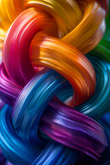 Poster - An abstract design of interconnected loops, each loop a different color representing diverse cultures and backgrounds,