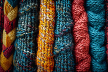 Poster - An elegant representation of a tapestry woven with threads of various textures and colors, each thread essential to the whole,