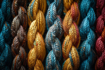 Poster - An elegant representation of a tapestry woven with threads of various textures and colors, each thread essential to the whole,