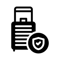 Sticker - travel insurance glyph icon