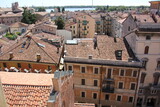 Fototapeta Niebo - Mantova Italy 10 09 2023 . Red tiled roofs in the city of Mantua.