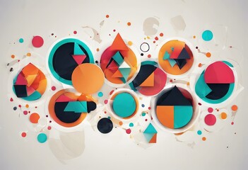 Poster - 'Round circles background abstract triangles vector illustration'