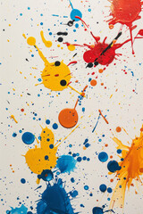 Poster - A series of splattered paint blots on a canvas, each blot expanding and merging with others, showing how diverse societies enrich and strengthen each other,