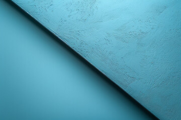 Poster - A minimalist design with a single diagonal line cutting across a pale blue canvas, suggesting movement and direction,