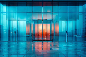Poster - A gradient from electric blue to turquoise, mirroring the dynamic and innovative spirit of a tech startup,