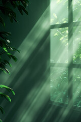 Fototapete - A professional gradient from forest green to black, suggesting growth and prosperity in corporate reports,