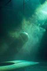 Poster - A dynamic gradient from neon green to deep green, designed for sports and fitness industry marketing,
