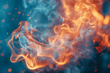 Fototapete - An energetic display of fire-like abstract forms that flicker and dance, evoking the burning passion for innovation,
