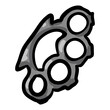 Brass Knuckles - Hand Drawn Doodle Icon