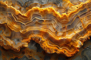 Poster - an abstract rendering of agate, with its smooth layers and colorful stripes in earth tones.