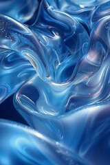 Poster - a minimalist background of flowing cobalt, with vibrant blue and silver streaks that evoke speed and