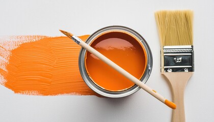 open orange paint can 