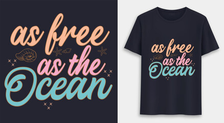 Canvas Print - as free as the ocean t shirt 