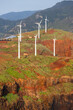 Wind mills in the hill top at Madeira island , Portugal