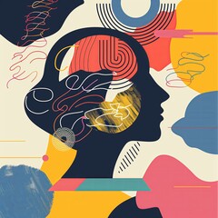 Leinwandbilder - Abstract portrait of a beautiful woman. Creative design with imagination, intelligence, and soul.