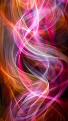 Poster - Abstract swirls of vivid pink and orange colors