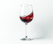 A glass of red wine on a dark and light background. AI generative.