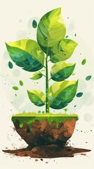 beautiful tree illustration representing the sustainable and environmental green planet