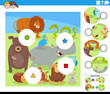 match the pieces game with cartoon animals