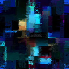Aufkleber - Creative glitch texture. Seamless vector pattern. Grunge glitch dark colours background