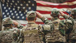 Veterans Saluting American Flag, Independence Day Sale