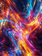 dynamic motion abstract background poster with fluid bright transparent graphics