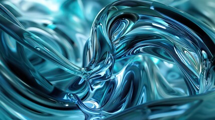 Canvas Print - abstract fluid metallic glassy waves background