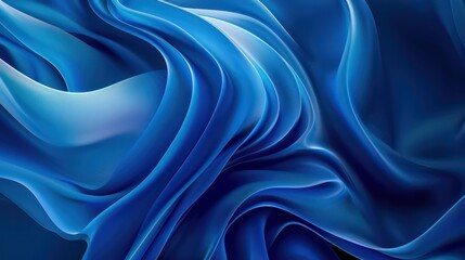 Canvas Print - abstract dark blue futuristic silky waves wallpaper