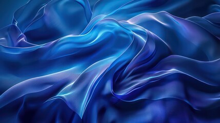 Canvas Print - abstract dark blue futuristic silky waves wallpaper