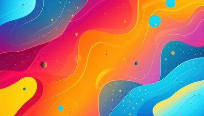 Poster - colorful abstract illustration background with flat and fluid iridescent waves