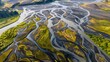 © Pascal - Aerial Photograph of a Glacial River Delta in Iceland with many meandering branches and veins
