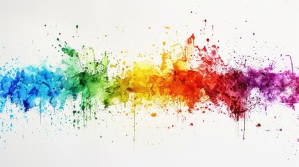 Wall Mural - colorful ink splashes on a white background