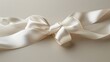 the simplicity of design with a stunning photograph of a white ribbon elegantly arranged on a neutral background.