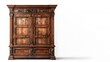 timeless appeal of wooden furniture with a high-resolution photo of a classic wooden wardrobe isolated on a white background.