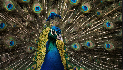 Wall Mural - Peacock with full punk open