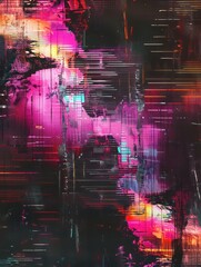 Wall Mural - artistic digital glitch illustrated background, very bold and outstanding