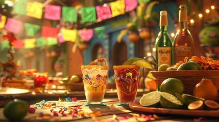 Poster - Cinco de mayo celebrating with cocktails