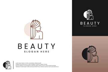 minimalist beauty logo ,suitable for beauty salon ,logo design vector.