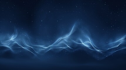   A dark blue wallpaper featuring a mountain range in the foreground and starry night sky in the background