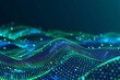 Tech Data Innovation: 3D Rolling Hills of Digital Connect - Blue Green Abstract Communication