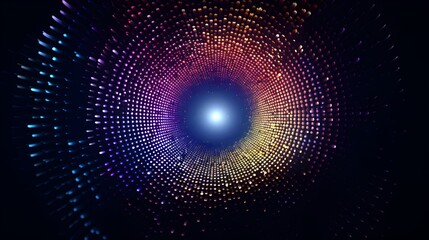Poster -  Enter a realm of modern abstraction with a mesmerizing view of halftone dots arranged in circular form, resembling a sophisticated logo, all captured in stunning HD detail