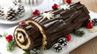 Roll cake Chocolate yule log dessert sweet