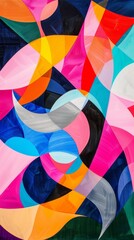 Poster - Vibrant abstract painting with swirling colors and dynamic textures
