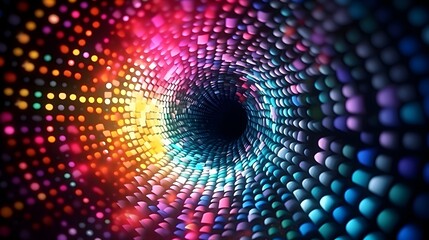 Poster -  Explore the fusion of art and technology with a captivating image of a modern abstract background adorned with halftone dots arranged in circular form, serving as a stylish design element or icon