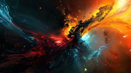 Wall Mural - abstract wallpaper with cosmic fantasy universe and energetic colors