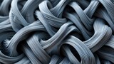 Fototapeta  - A stunning 3D visualization of fabric fibers intricately interlaced, showcasing the complex structure and details up close.

