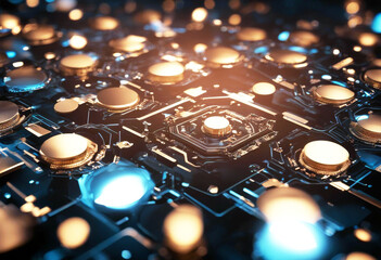 Poster - 'background technology abstract grid blue line virtual wallpaper net web design interface cyberspace perspective layout element effect space mesh screen tech techno media business glossy'