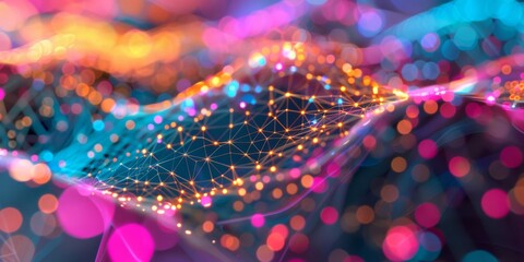 Poster - Internet Vortex: Digital Connectivity and Information Flow in Abstract Art.