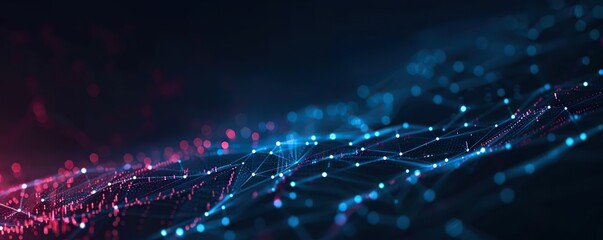 Fototapete - Digital abstract background. Can be used for technological processes, neural networks and AI, digital storages, sound and graphic forms, science, education, etc.