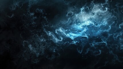 Wall Mural - This image captures the essence of a cosmic nebula, with swirling blue tones that convey a sense of mystery and infinity